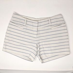 The Limited Stripe Shorts Cream Blue